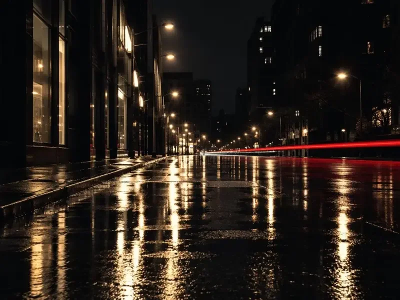都市题材短剧氛围图，城市夜景灯光